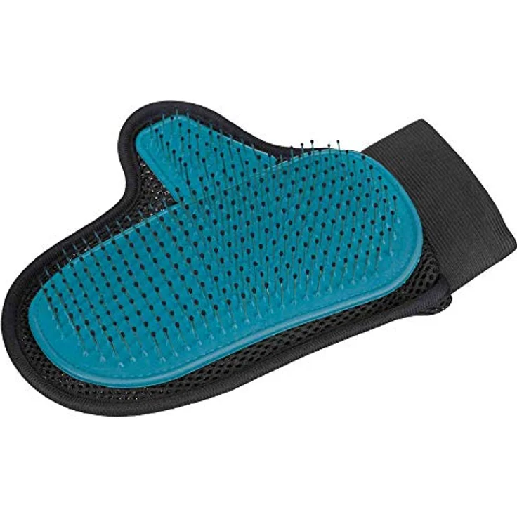 TRIXIE Fellkamm Fellpflege-Handschuh mit Metallborsten für Katzen, regt Durchblutung an, befreit abgestorbene Haare und Staub, 18 x 24 cm – Bild 2