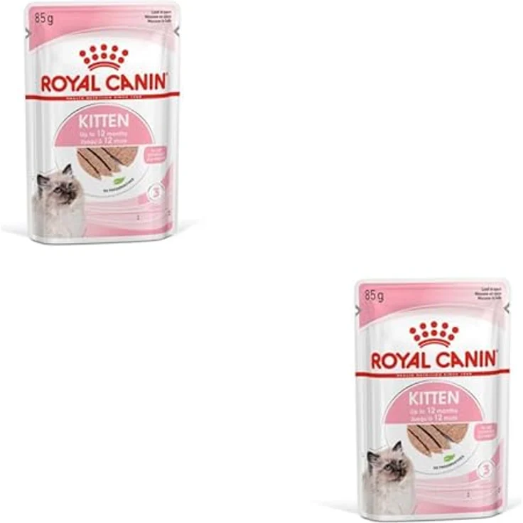ROYAL CANIN Kitten Mousse in Soße, Nassfutter für Katzenwelpen, Doppelpack 2 x 12 x 85 g, speziell für die zweite Wachstumsphase bis 12 Monate, weiche Textur – Bild 1