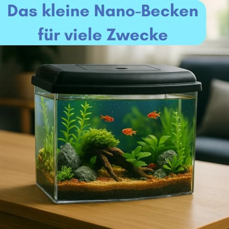 GarPet Nano Aquarium Mini Terrarium, kompaktes Aufzuchtbecken für Garnelen, 27 × 20 × 17 cm mit Abdeckung – Bild 6