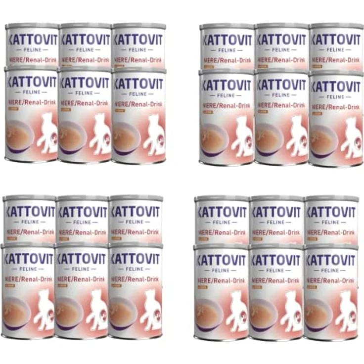Kattovit Niere/Renal-Drink Huhn, 24x135 ml Ergänzungsfuttermittel für Katzen, Unterstützung der Nierenfunktion, Fleischstückchen mit Huhn – Bild 1