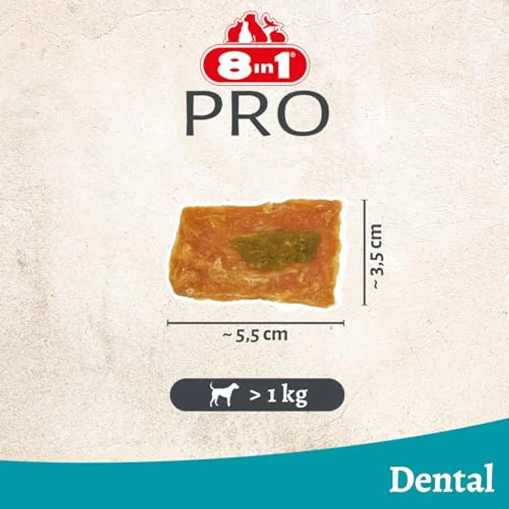 8in1 Fillets Pro - pro breath, zuckerfreier Hundesnack mit hochwertigem Geflügel, Größe S, 80 g – Bild 6