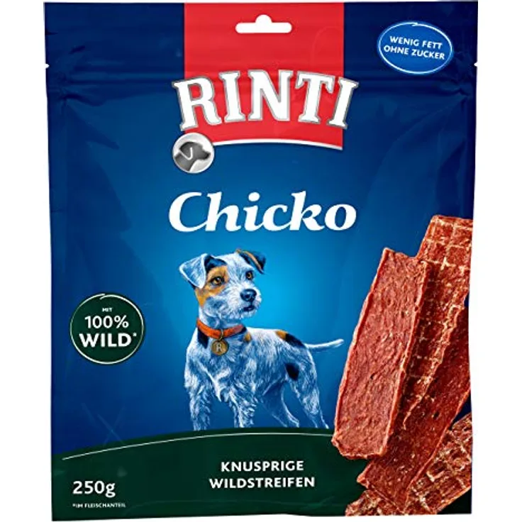 Rinti RINTI Chicko Wild, Hundesnack mit 100% Wildfleischanteil, 250 g, fettarm und ohne Fleischmehle