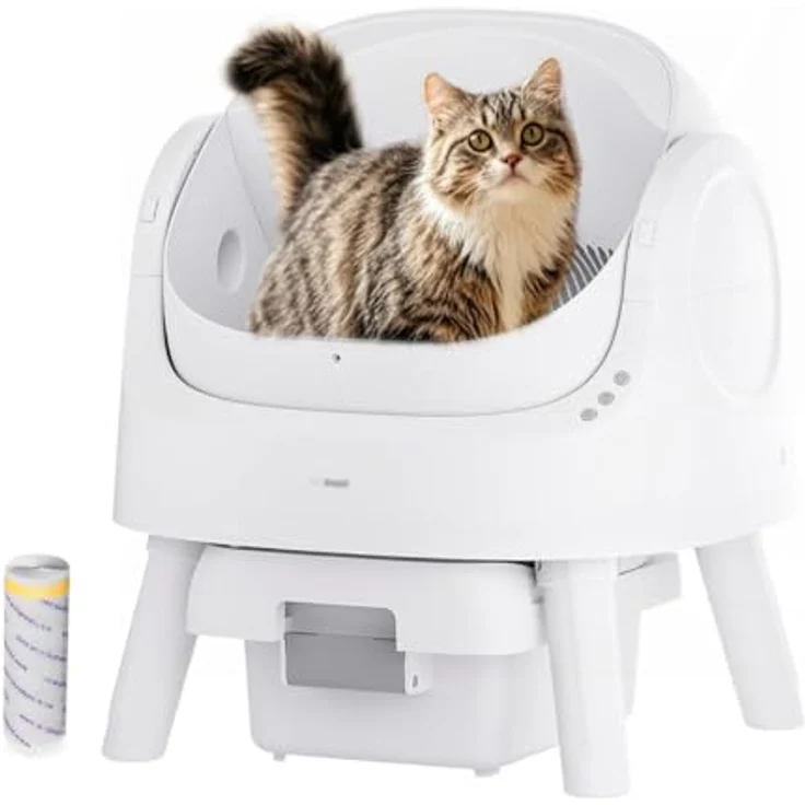 PetPivot Selbstreinigende Katzentoilette, Offenes Design mit 7,9L Streubehälter, Automatischer und Manuellem Modus, Ideal für Große Katzen und Mehrkatzenhaushalte – Bild 1