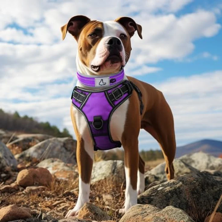 Joytale Neopren Hundehalsband, Gepolstert, Reflektierend, für Mittelgroße Hunde, Lila – Bild 3