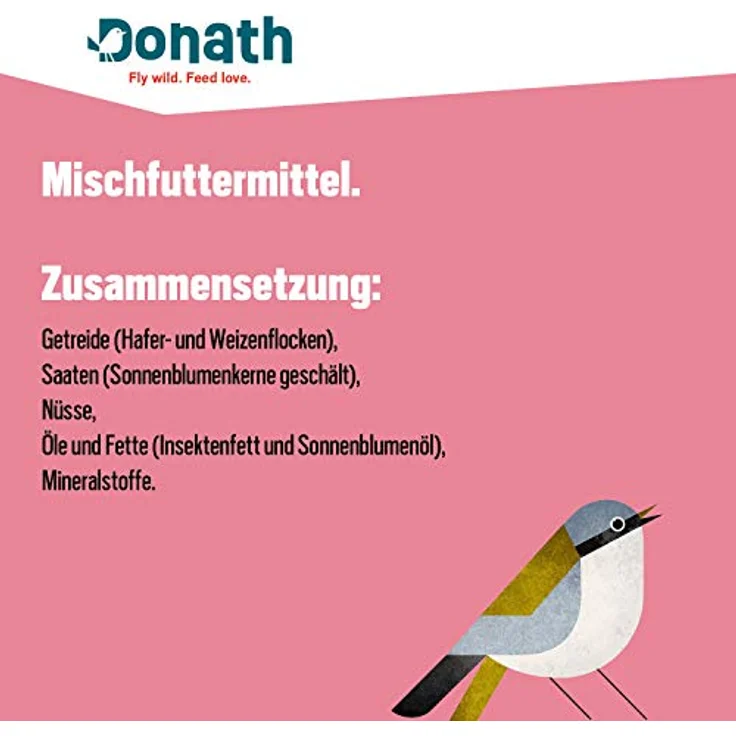 Donath Balkon Mix, schalenfreies Wildvogelfutter für Gartenvögel, 5 kg Eimer, ganzjährig, aus Süddeutschland – Bild 5