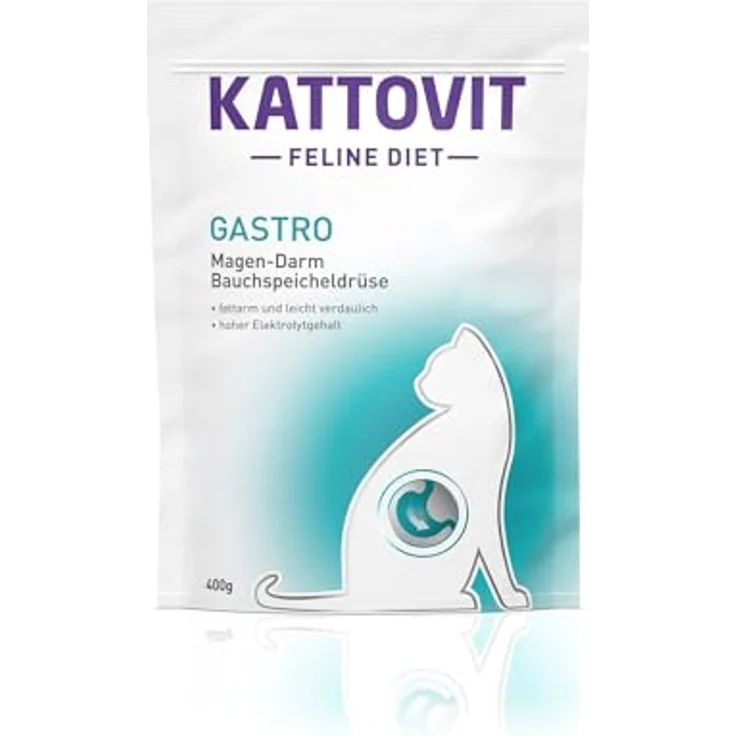 Kattovit Gastro Trockenfutter für Katzen, Diätfutter zur Unterstützung des Magen-Darm-Systems, 6 x 400 g – Bild 1