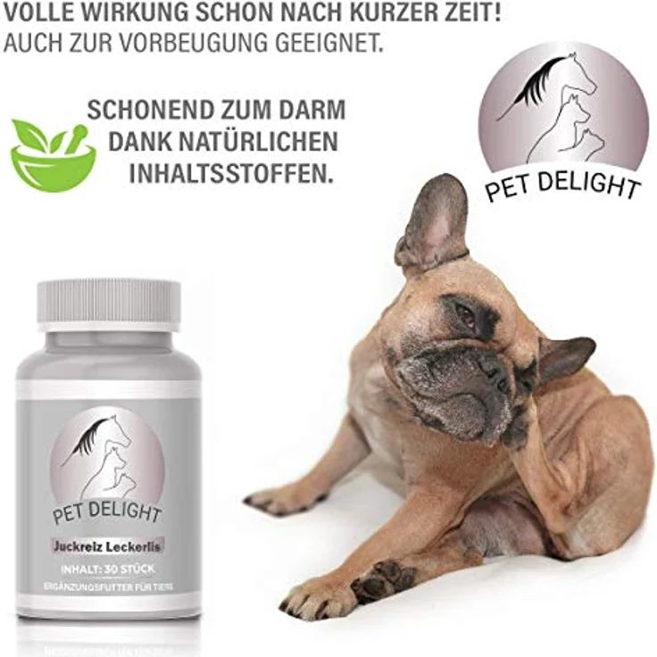 Saint Nutrition Pet Delight Juckreiz Leckerlis, hochdosierte Vitamin-Nahrungsergänzung für Katzen und Hunde, 15g Presslinge zur Hautpflege, Anti-Milben, Läuse und Flöhe – Bild 5
