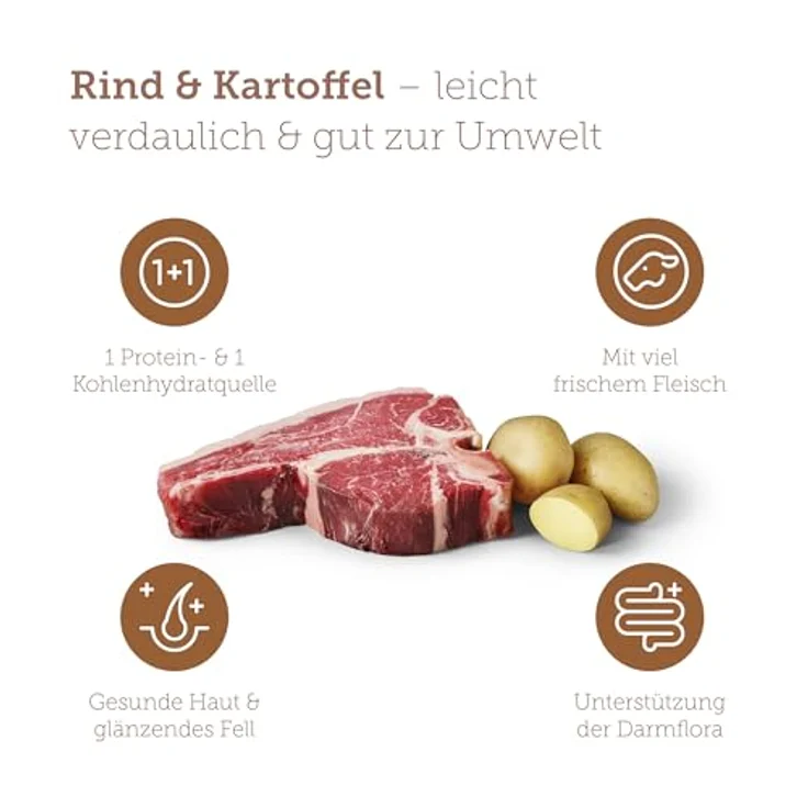 MERA Hundetrockenfutter, Rind und Kartoffel, getreidefrei für sensible Hunde, 12.5 kg (1er Pack) – Bild 2