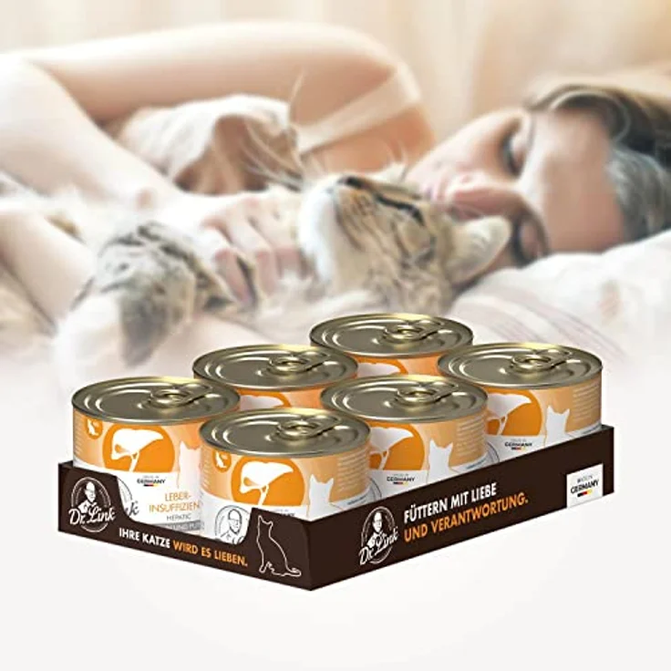 Dr. Link Spezial-Diät Katzenfutter für die Leber, Huhn & Pute, 6x200g Dose, unterstützt Stoffwechsel und Leberfunktion – Bild 3