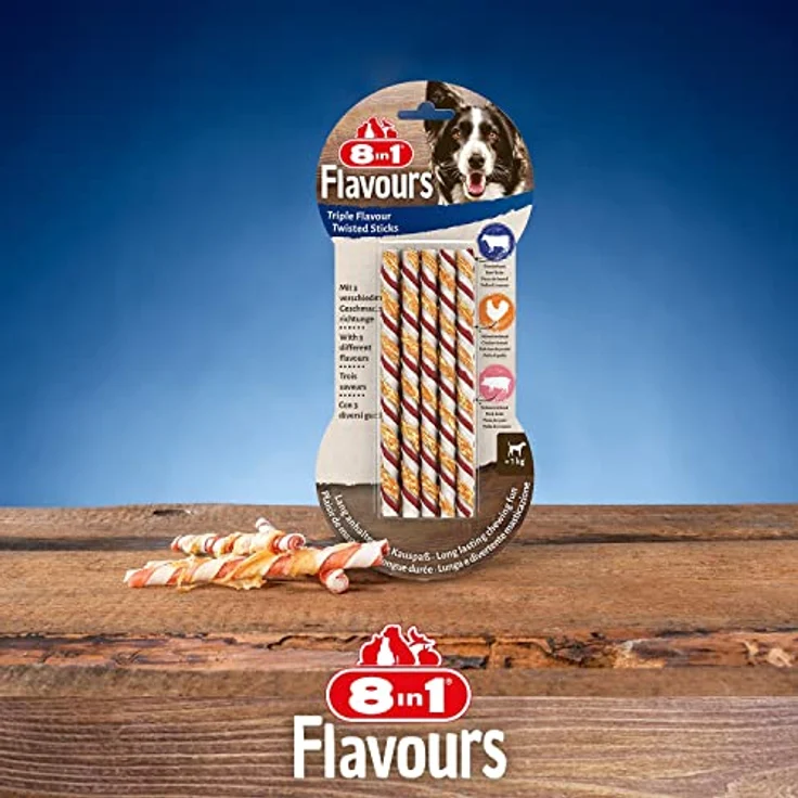 8in1 Triple Flavour Twists, Kausticks mit dreifachem Geschmack, 10 Stück für Hunde bis 12 kg – Bild 9