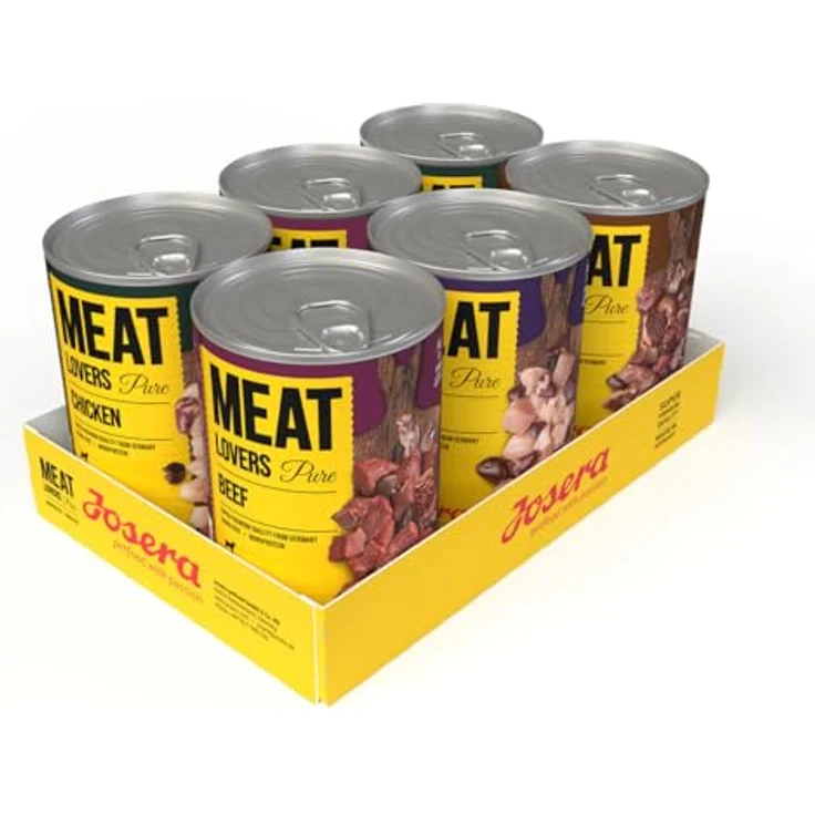 Josera Meat Lovers Pure Multipack, Nassfutter für Hunde, hoher Fleischanteil (68 %), getreidefrei, Alleinfuttermittel, 6x400g – Bild 1