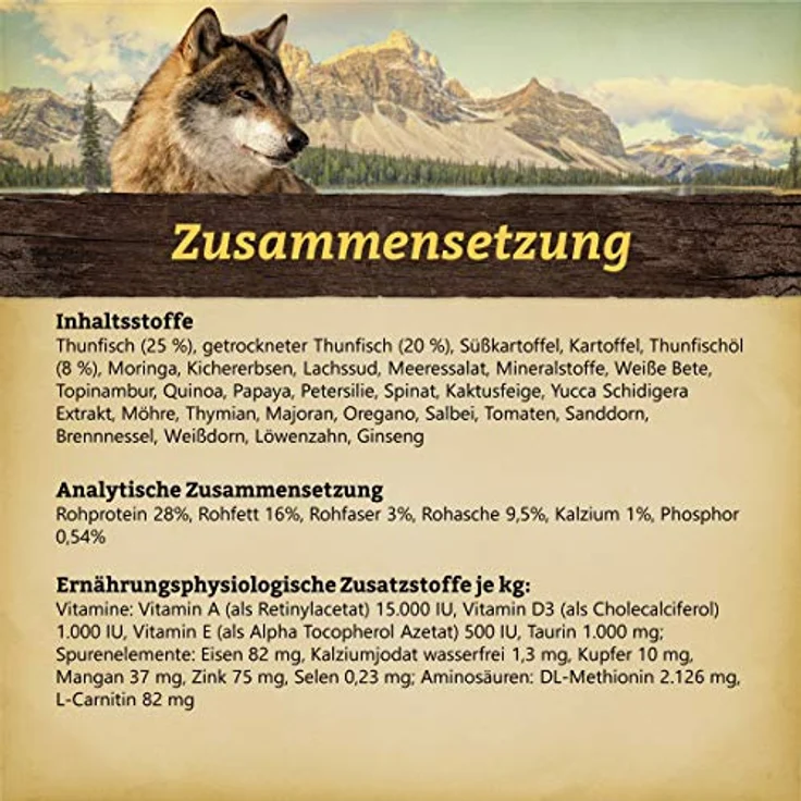 Wolfsblut Atlantic Tuna Adult, Trockenfutter für Hunde mit frischem Thunfisch und Meeressalat, 12,5kg – Bild 3