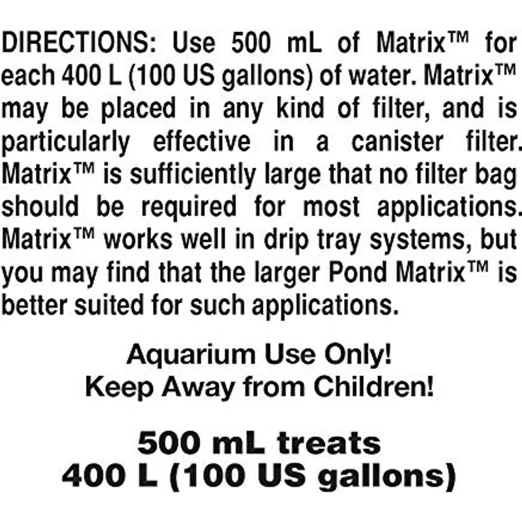 Seachem Matrix, 500 ml Wasseraufbereitung zur Unterstützung von denitrifizierenden Bakterien, extrem hohe Oberfläche – Bild 2