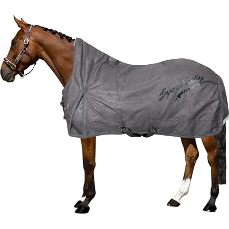 Imperial Riding Outdoordecke IRH Super-Dry 200 g, wasserdicht & atmungsaktiv, 600D Polyester, robuste Winterdecke für Pferde, elegantes Design, Farbe Tornado, Größe 115 – Bild 2