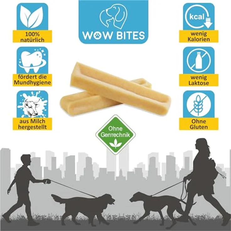 WOW BITES Premium Kaukäse für Hunde, Extra Klein Käsestangen - Langer Kauspaß aus natürlicher Milch, 100 g, 4er Pack, XS, geruchlos, proteinreich, gesund – Bild 2