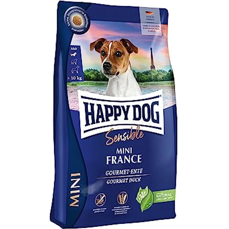 Happy Dog Sensible Trockenfutter Hund Adult Mini France, getreidefreie Rezeptur mit Gourmet-Ente, 800 g – Bild 1