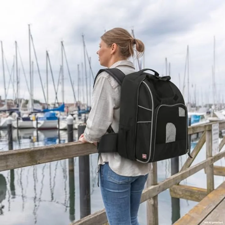 Trixie Rucksack William 33 × 43 × 23 cm, schwarz – Bild 3