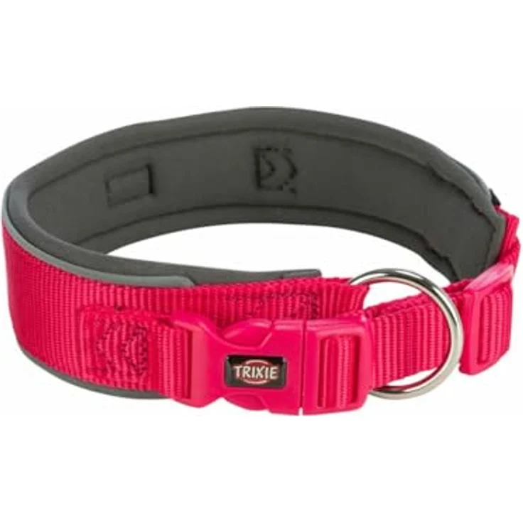 TRIXIE Prem Halsband, extra breit, S-M, 33-42 cm, Neopren gepolstert, Fuchsia – Bild 1