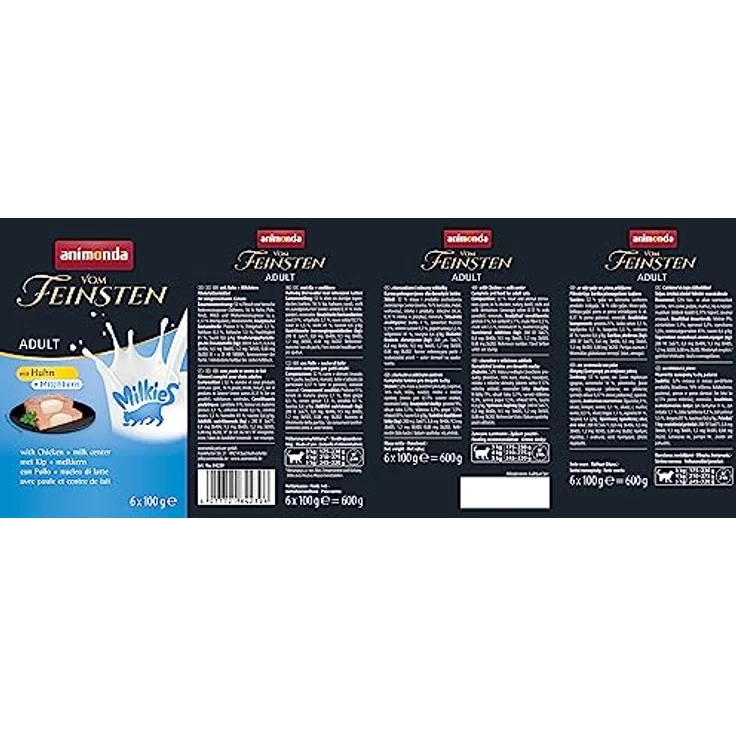 animonda Vom Feinsten Adult Katzenfutter, Nassfutter mit Huhn + Milchkern, 6 x 100 g, ohne Getreide, in feinstückiger Konsistenz – Bild 2
