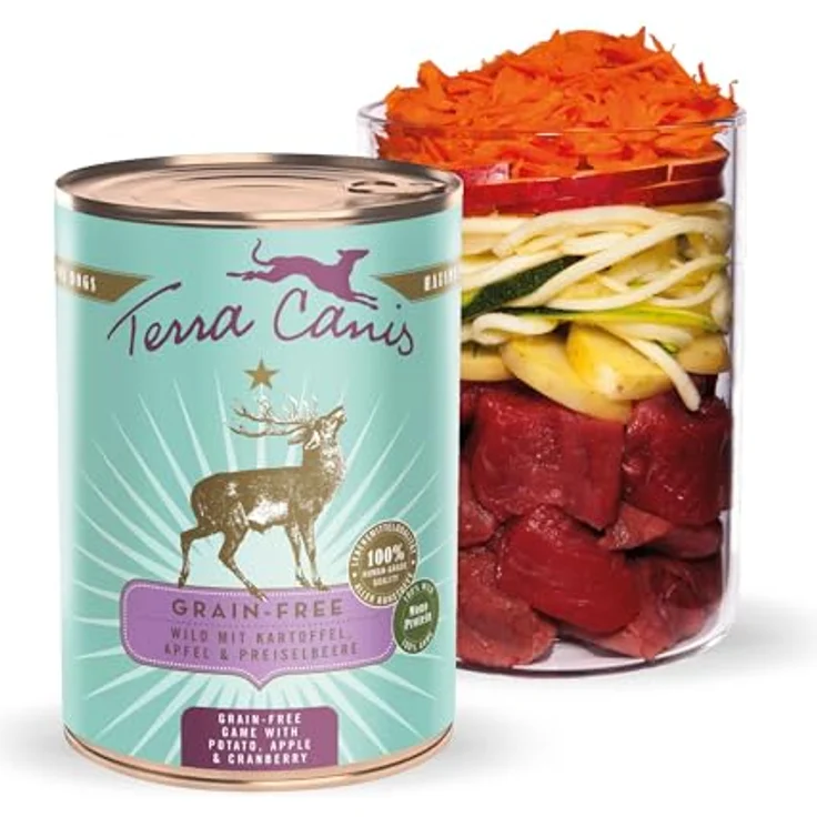 Terra Canis Wild, Nassfutter mit Kartoffel, Apfel & Preiselbeere - Getreidefrei, 400g I 100% Lebensmittelqualität, allergenarm & glutenfrei – Bild 1