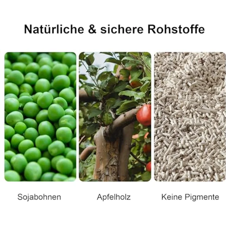 FUKUMARU Tofu Katzenstreu 10.8kg, Klumpstreu mit Staubfreier Formel, Geruchskontrolle und Toilettenentsorgung, Apfelholzpellets – Bild 2