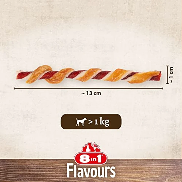 8in1 Triple Flavour Twists, Kausticks mit dreifachem Geschmack, 10 Stück für Hunde bis 12 kg – Bild 6