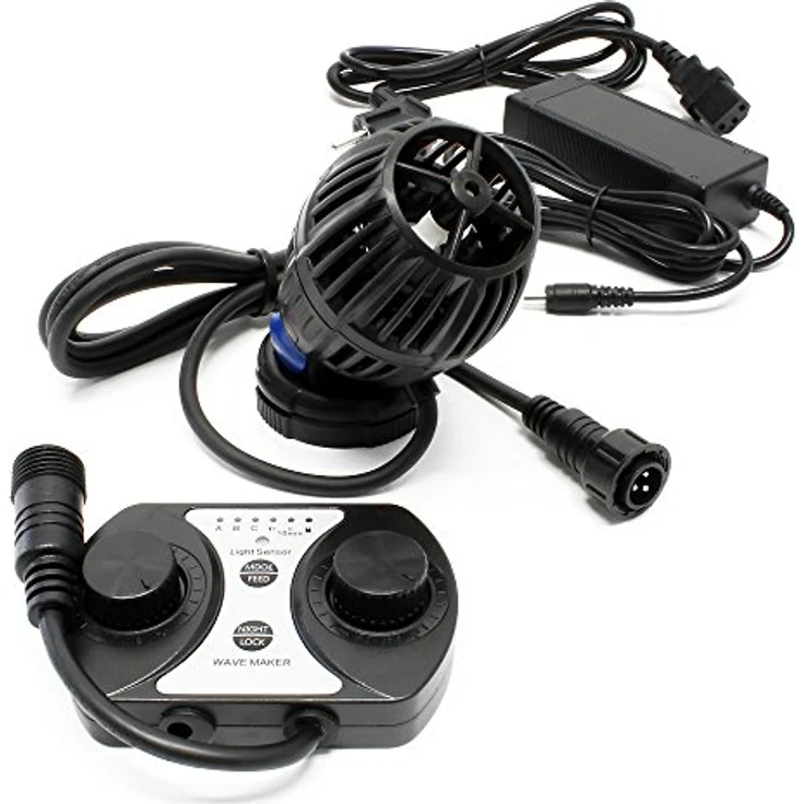 SunSun CW-160 Strömungspumpe, 1700-20000 l/h, 60 W, einstellbare Wellenform und Zyklus, Tageslichtsensor, Magnethalter für Aquarien bis 200 cm Beckenlänge – Bild 2