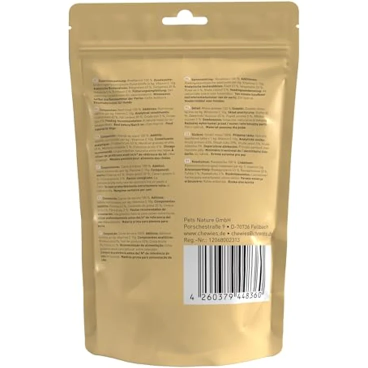 Chewies Fleischstreifen Maxi, Hundeleckerli aus 100% Rindfleisch, 4 x 150 g, luftgetrocknete Rinder Kaustreifen, zuckerfrei & getreidefrei, für empfindliche Hunde, Made in Germany – Bild 2