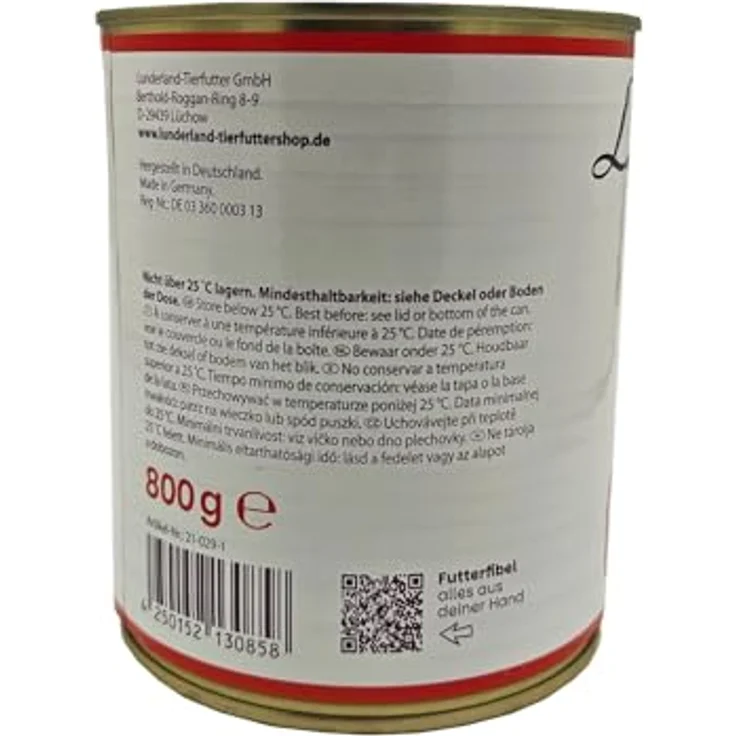 Lunderland Dosenfleisch Rindfleisch durchwachsen, 2 x 800g (insg. 1,6kg) Nassfutter für Hunde mit erhöhtem Energiebedarf, 100% ohne Zusätze – Bild 3