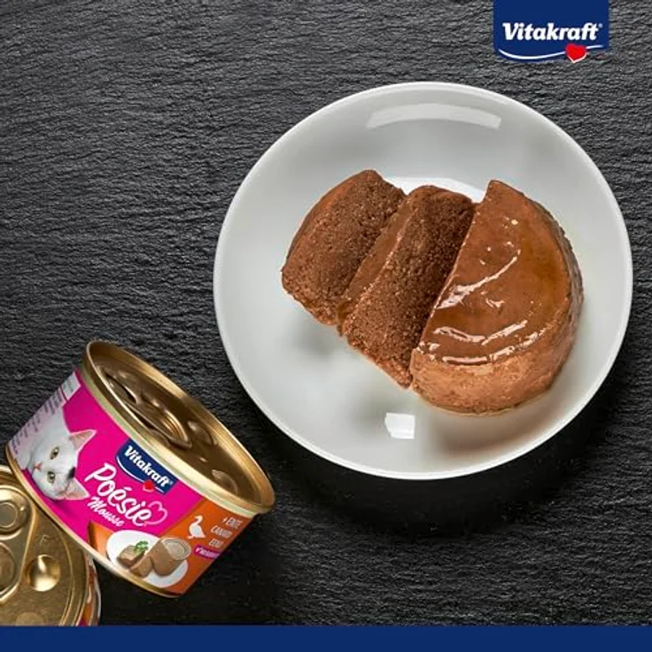 Vitakraft Poésie Mousse, Nassfutter Katze mit Ente, luftige Mousse, ohne Zucker und Getreide, 12x 85g – Bild 2