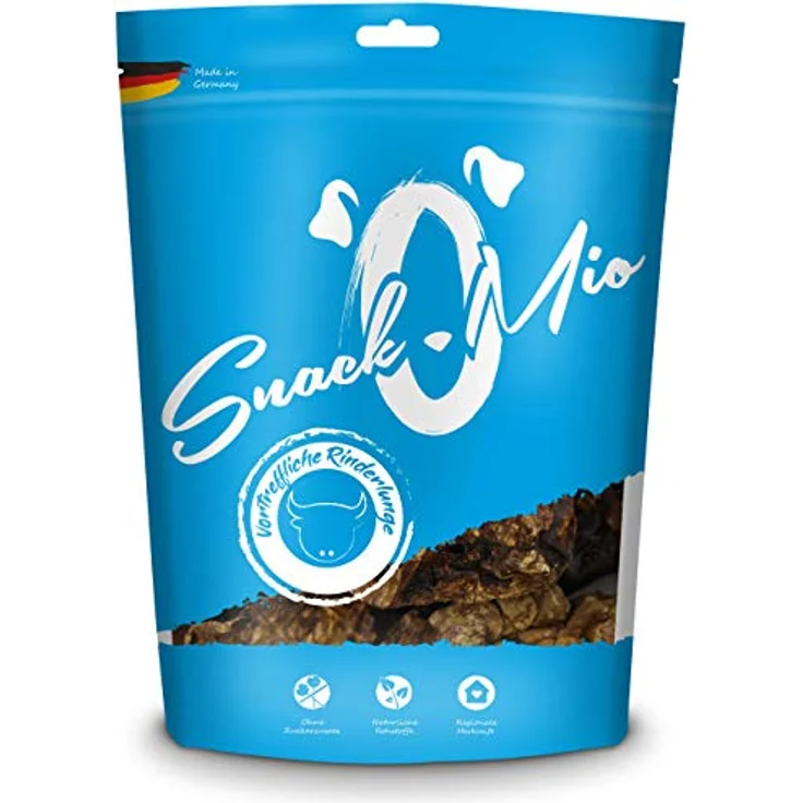 SnackOMio vortreffliche Rinderlunge, natürlicher Hundesnack, 250g, getreidefrei und zuckerfrei – Bild 1
