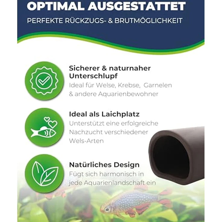 HOBBY Aquariendeko Catfish Cave M, 5x12 cm, dunkle Farbe für Süßwasseraquarien – Bild 2