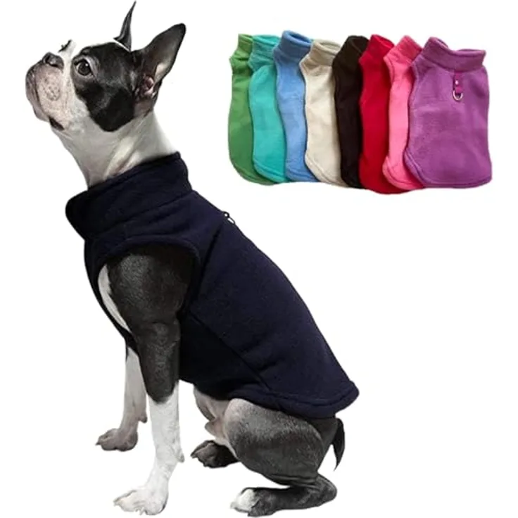 Jacko & Co Fleece-Weste mit Ring für die Leine – weich, leicht, atmungsaktiv für Welpen und kleine Hunde, schwarz, Größe XS (0,9-1,8kg)
