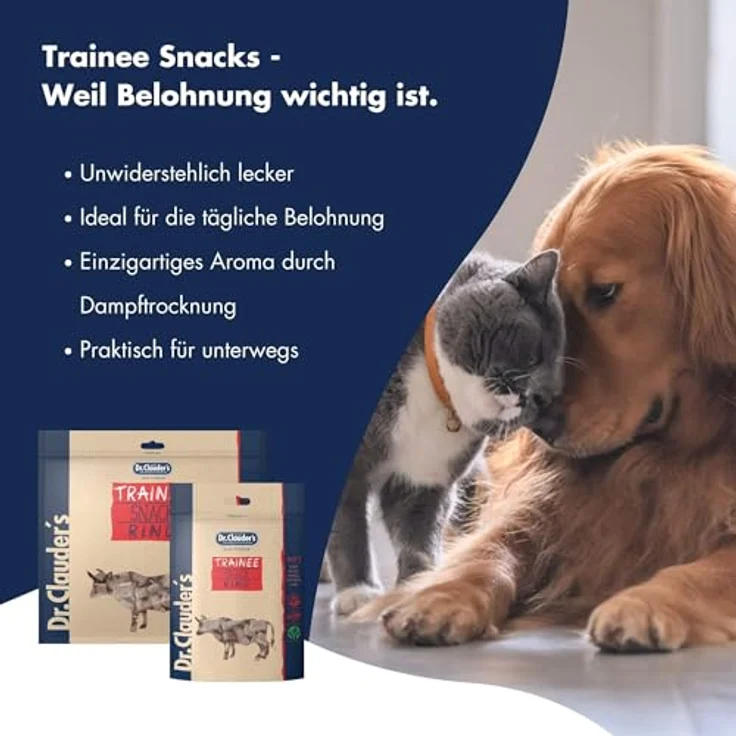Dr. Clauder's Trainee Snack, leicht verdauliche Hundesnacks aus 95% Rindfleisch mit Inulin, 500g, dampftrocknend im Frischebeutel – Bild 5
