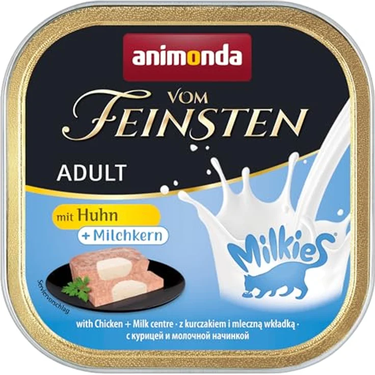 animonda Vom Feinsten Adult Katzenfutter, Nassfutter mit Huhn + Milchkern, 6 x 100 g, ohne Getreide, in feinstückiger Konsistenz – Bild 3