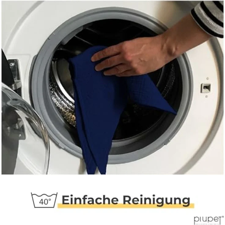 PiuPet® Hundehalstuch 2er Set, stylisches Bandana für große und kleine Hunde, 100% Baumwolle, waschbar, Blau/Türkis, Größe S (58x40x40cm) – Bild 5