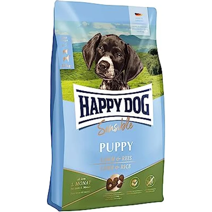 Happy Dog Sensible Trockenfutter Hund Puppy, Lamm & Reis, geflügelfrei, 4 kg – Bild 1