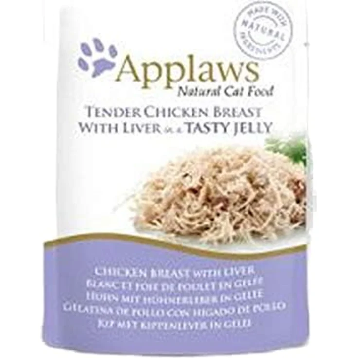 Applaws Pouch, Huhn+Hühnerleber in Gelee, 100% natürliche Zutaten, glutenfreies Katzen-Nassfutter, 70g – Bild 2