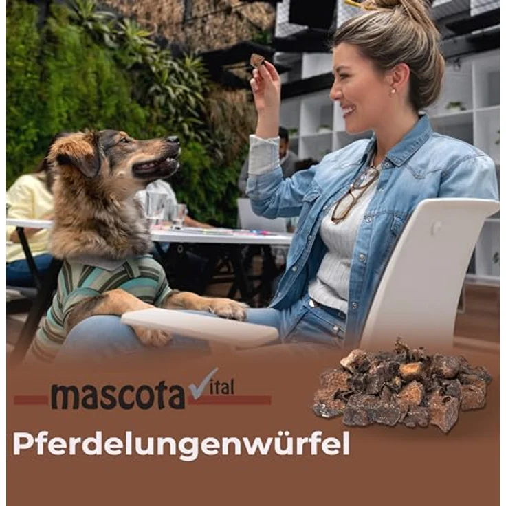 mascota vital Pferde-Lungenwürfel 200g, 100% Pferd, hypoallergen, idealer Trainingssnack für ernährungssensible Hunde – Bild 2