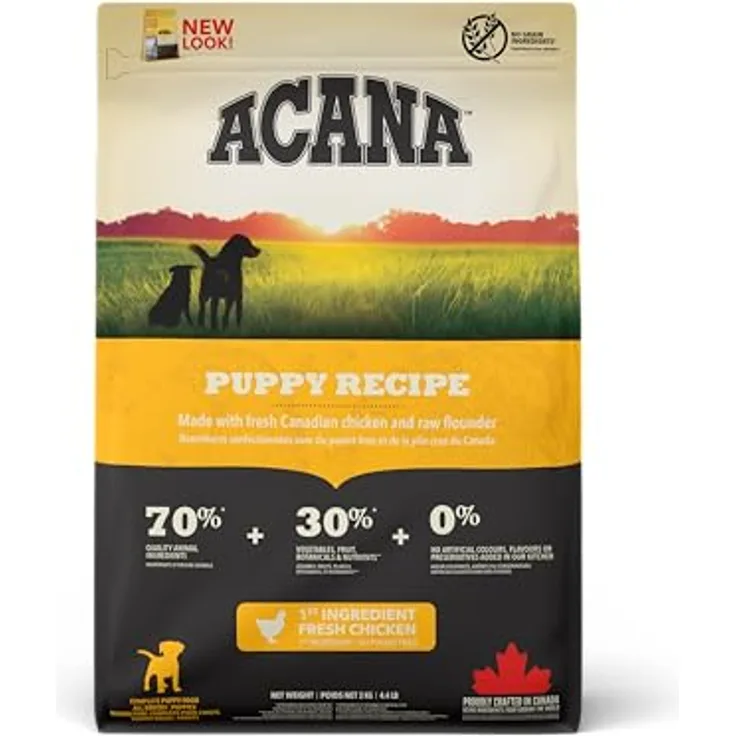 ACANA Puppy Recipe, Hundefutter für Welpen, hohe Fleischanteil (70%), 11,4 kg