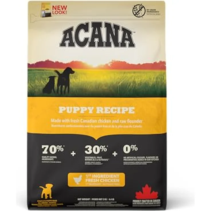 ACANA Puppy Recipe, Hundefutter für Welpen, hohe Fleischanteil (70%), 11,4 kg – Bild 1