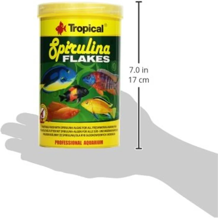 Tropical Spirulina Flakes, Pflanzliches Flockenfutter mit 6% Spirulina für Fische, leicht verdaulich, 1 x 1 l – Bild 3