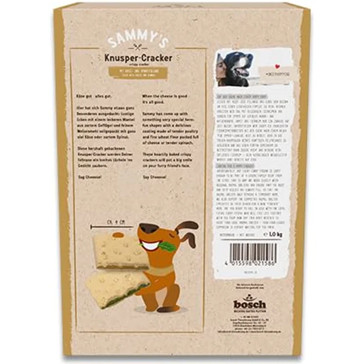 Bosch Sammy´s Knusper-Cracker, herzhaft, 1 kg, Hunde-Snacks mit Käse – Bild 3