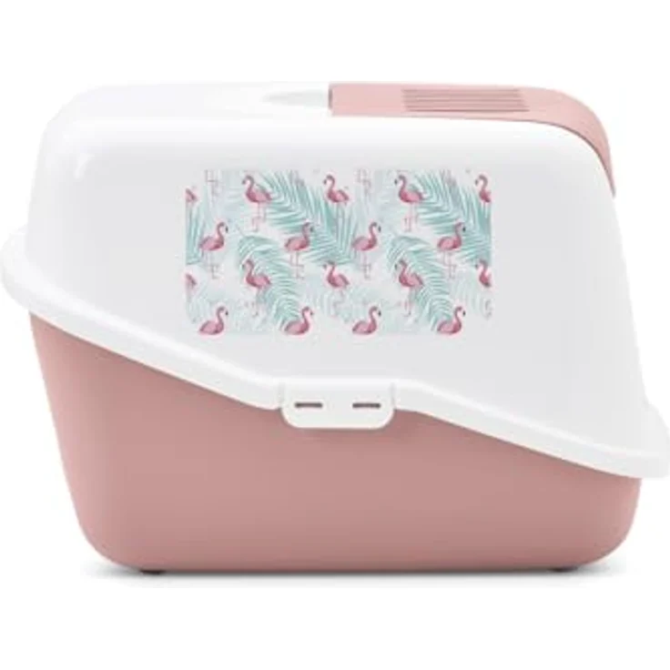Savic Nestor Impression, Toilettenhaus für Katzen, pink, 56x39x38,5 cm, mit aufklappbarer Front und erhöhtem Rand – Bild 5