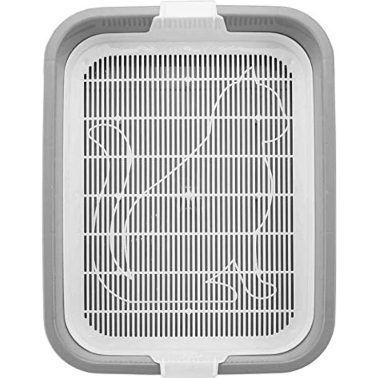 4BIG.fun Erste Katzentoilette Schalentoilette Katzenklo kleine Toliette für Kätzchen Katzenbabys Junge Katzen WC Tray mit Reinigungssieb stubenrein auch ohne Katzenstreu in Grau – Bild 5