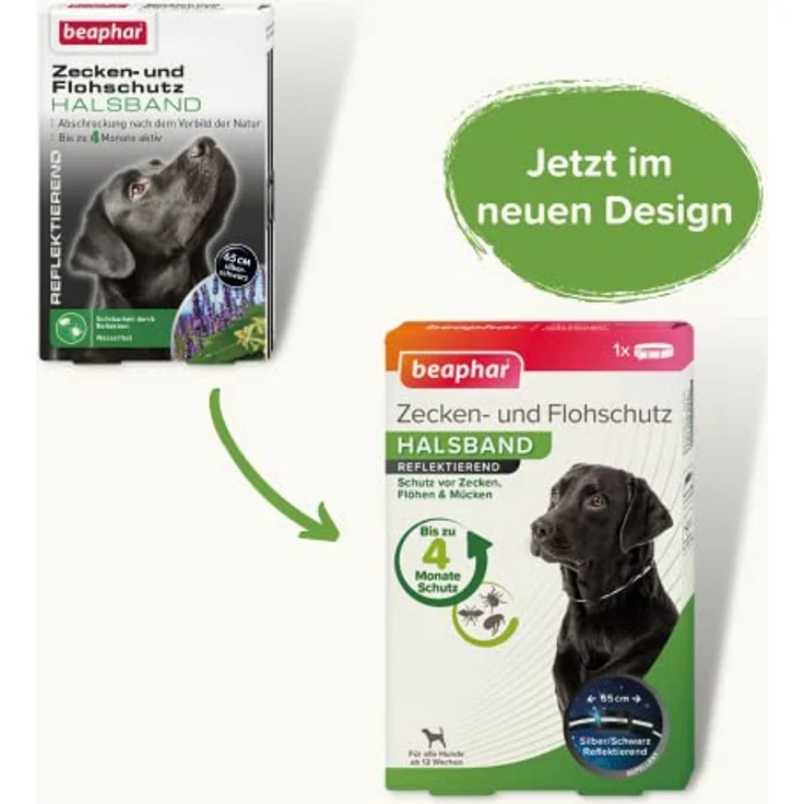 Beaphar Zecken- und Flohschutz Halsband reflektierend für Hunde, 65cm, wetterfest, 4 Monate Schutz – Bild 5