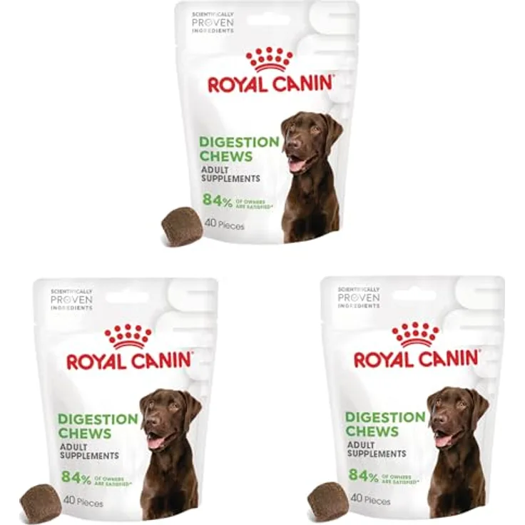 ROYAL CANIN Digestion Chews Adult Supplements, 3er Pack, 3 x 160 g, Unterstützt gesunde Verdauung & Darmflora für adulte Hunde