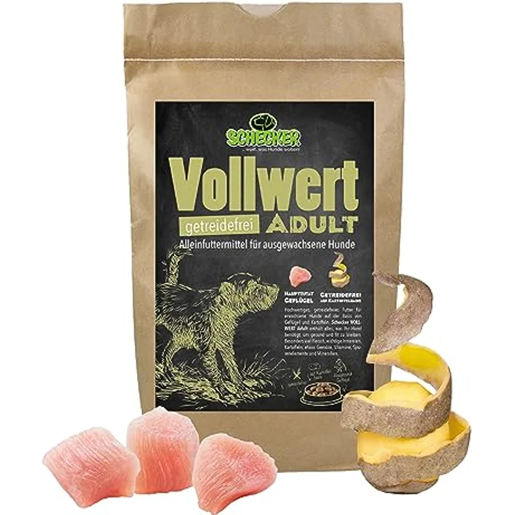 Schecker Trockenfutter VOLLWERT Adult, 100% getreidefrei, für empfindliche Hunde, Geflügel als Proteinquelle, 6 kg – Bild 5