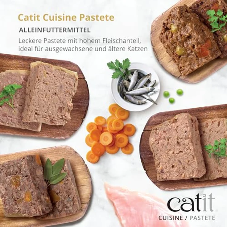 Catit Cuisine Pastete mit Thunfisch und Sardinen, Premium Nassfutter für Katzen, Alleinfuttermittel, getreidefrei, 95g, hoher Fischanteil – Bild 2