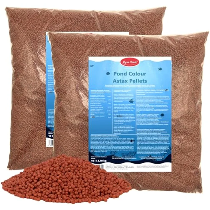 Lyra Pond® 2 x 10 L (7,4 kg) Pond Colour Astax Koi Pellets, proteinreiches Fischfutter mit Astaxanthin für kräftige Farben – Bild 1